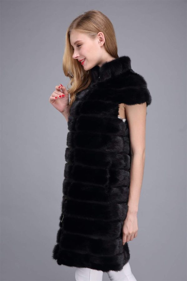 Genuine mink fur removable vest