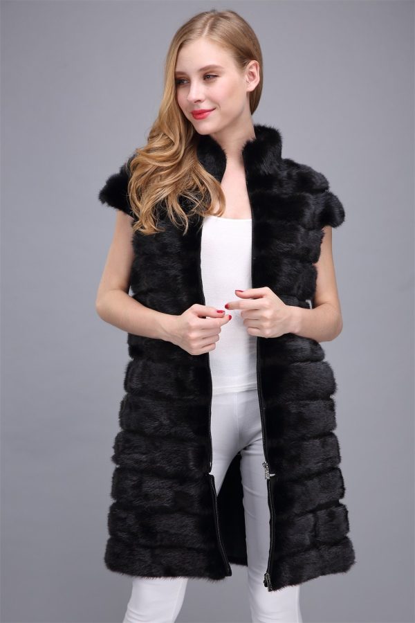 Genuine mink fur removable vest