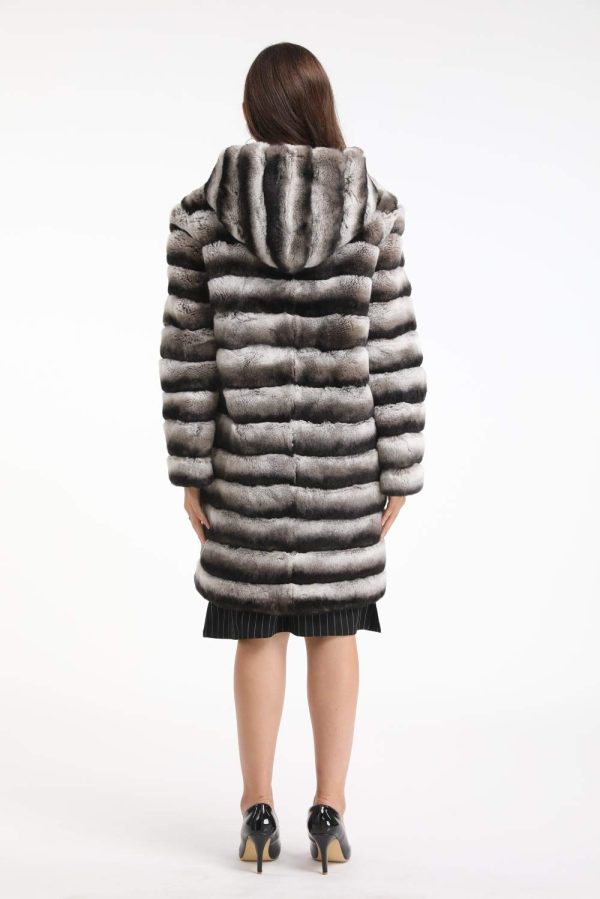 Ladies genuine rex rabbit fur long coat