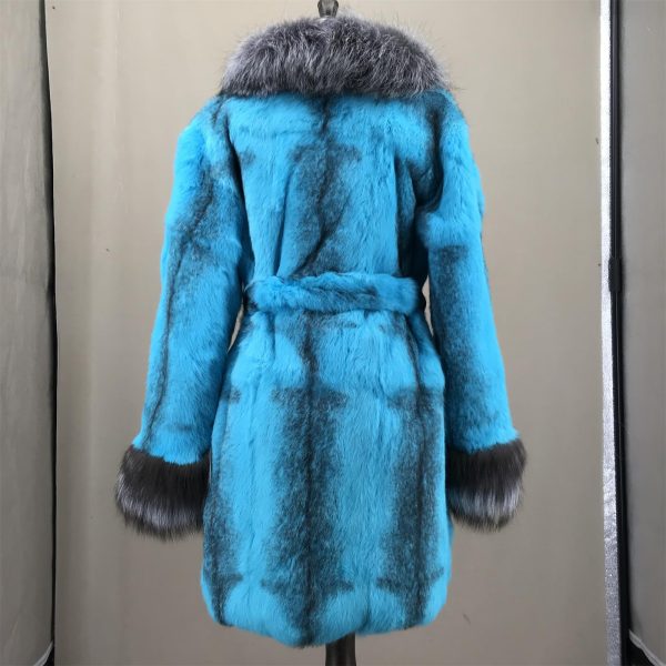 Raccoon fur collar warm long jacket