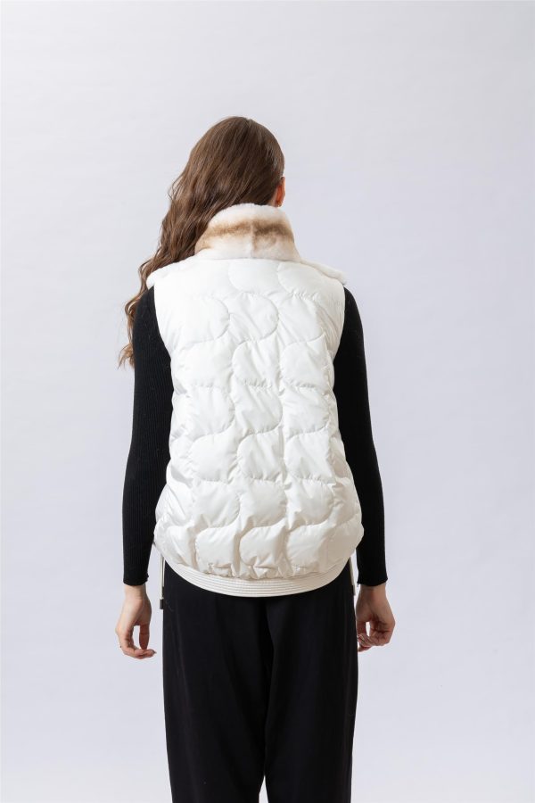 Women's Double-Sided Sleeveless Rex Rabbit Down Vest