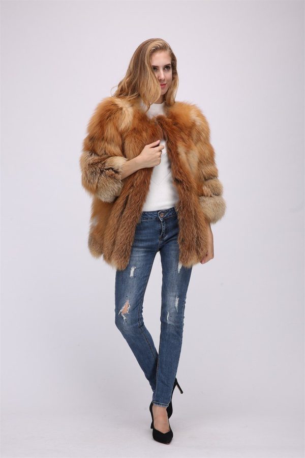 Women's Natural Red Fox Fur Coat