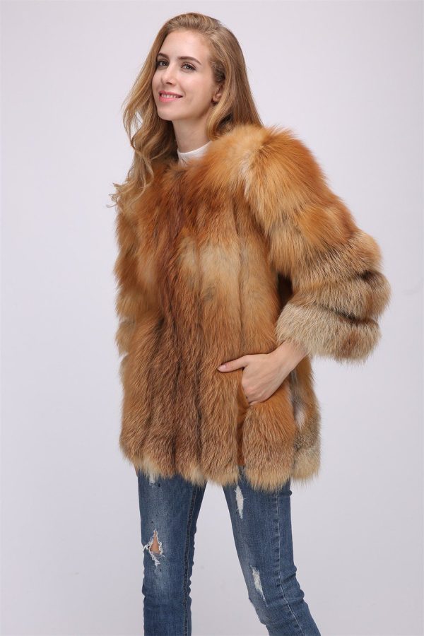 Women's Natural Red Fox Fur Coat