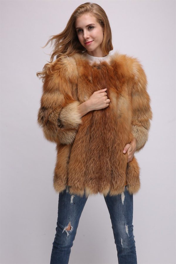 Women's Natural Red Fox Fur Coat