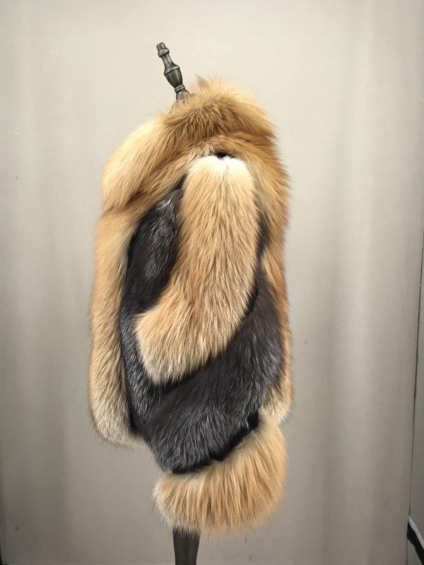 Women's Natural Red Fox Silver Fox Fur Coat