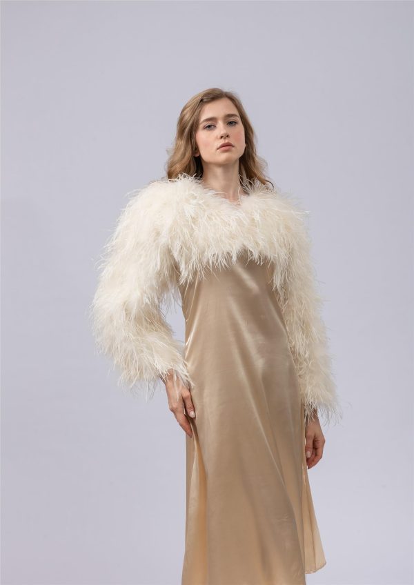 Women's Ostrich Feather Cropped Jacket