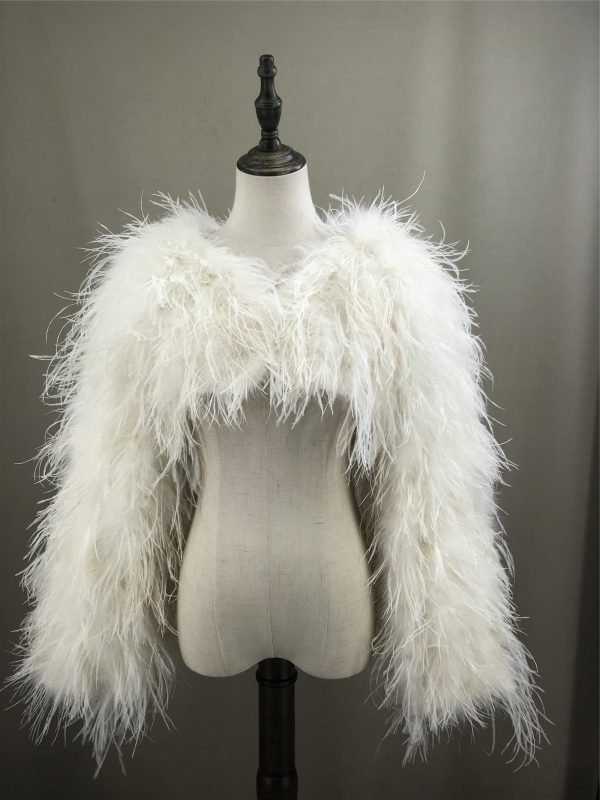 Women's Ostrich Feather Cropped Jacket