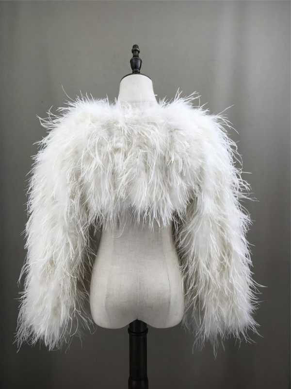 Women's Ostrich Feather Cropped Jacket