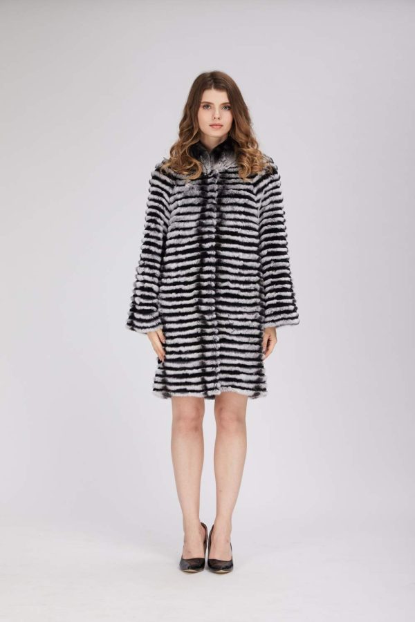 Women's Rex rabbit fur long coat