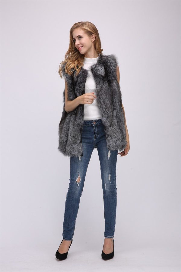 Women's Silver Fox Fur Vest