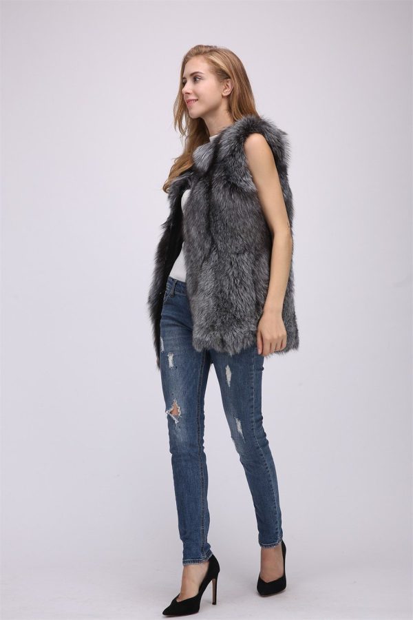 Women's Silver Fox Fur Vest