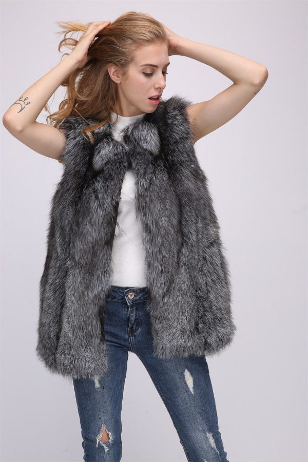 Women's Silver Fox Fur Vest