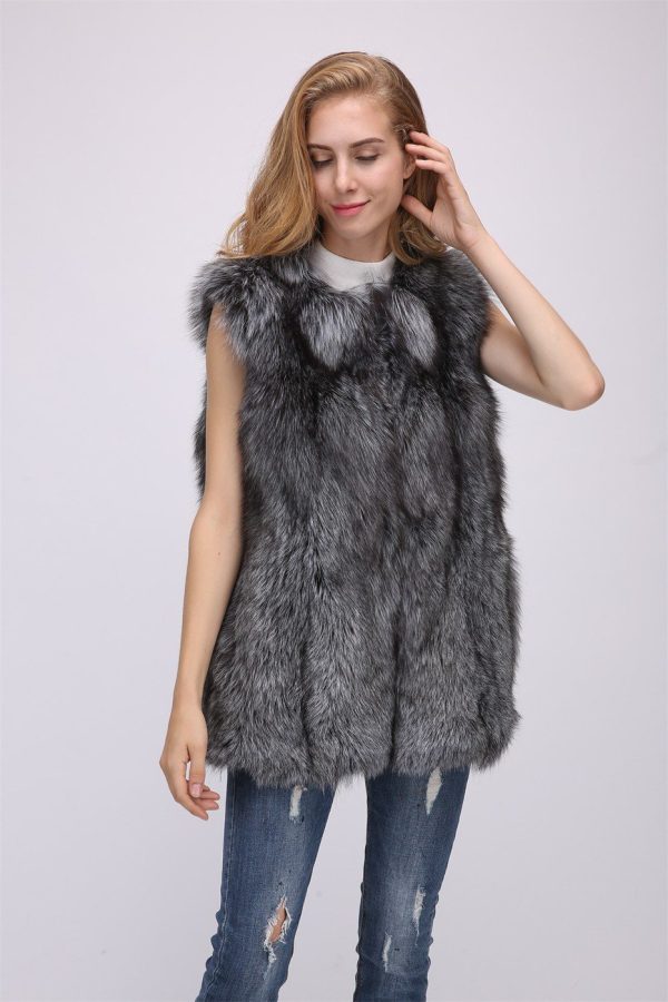 Women's Silver Fox Fur Vest