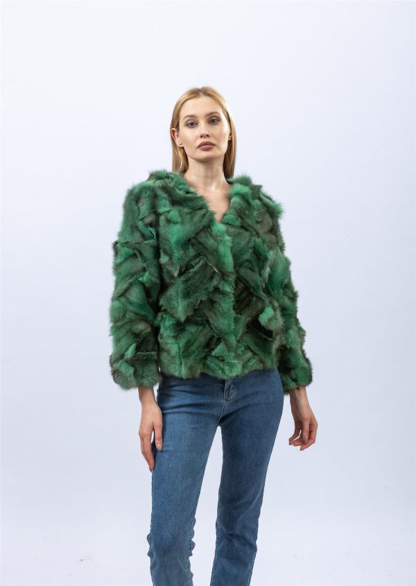 Women's natural fox fur short coat