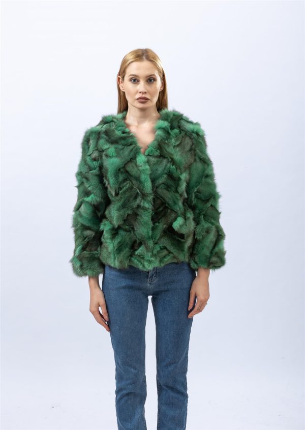 Women's natural fox fur short coat