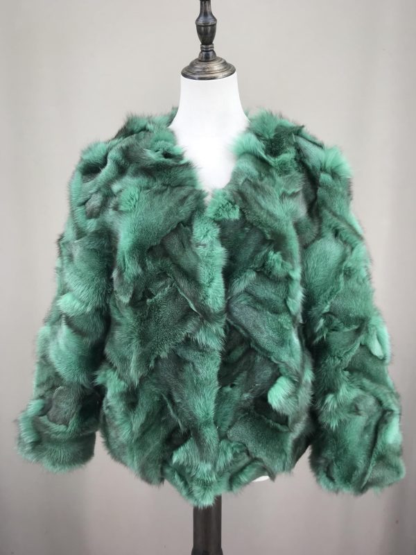 Women's natural fox fur short coat