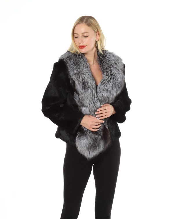 Women's real rabbit fur coat