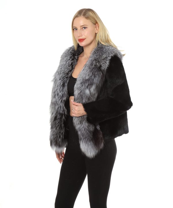 Women's real rabbit fur coat