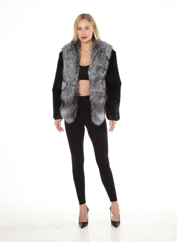 Women's real rabbit fur coat