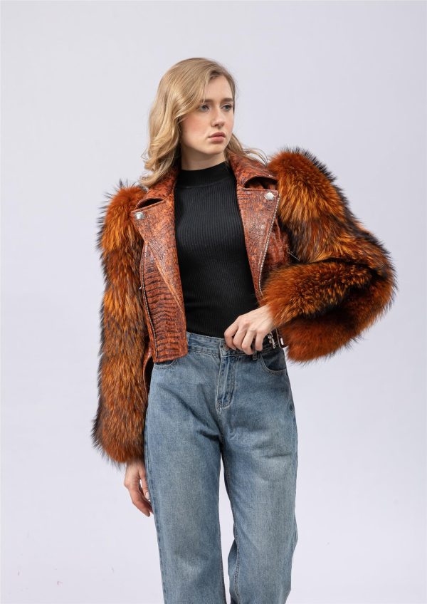 Women's sheepskin cropped jacket