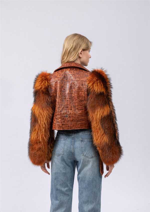 Women's sheepskin cropped jacket